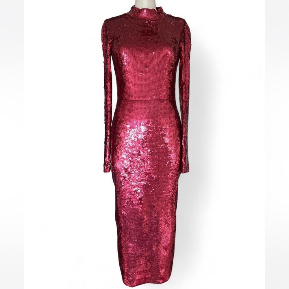 Brand New with Tags Veronica Beard Radiant Raspberry Sequin Midi Dress